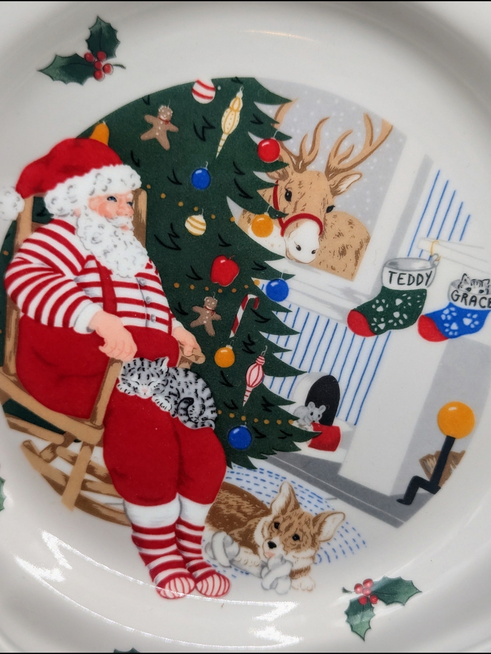 Mikasa Santa with Reindeer "Country Side Christmas" Plate F9010 - Picture 1 of 10
